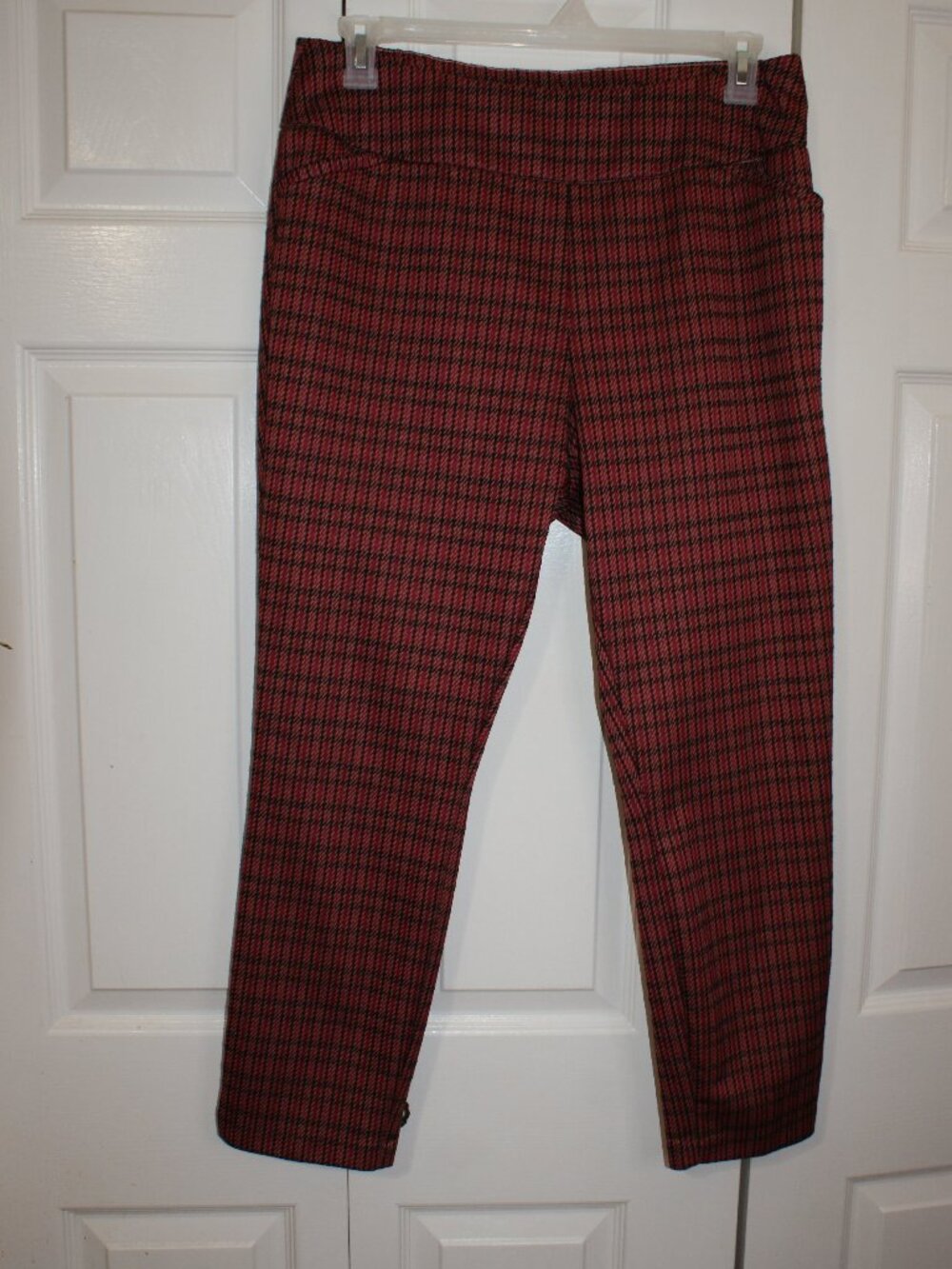 NY&CO "The Whitney" Red/Pink/Black Plaid Pull-On Pants - XL BRAND NEW